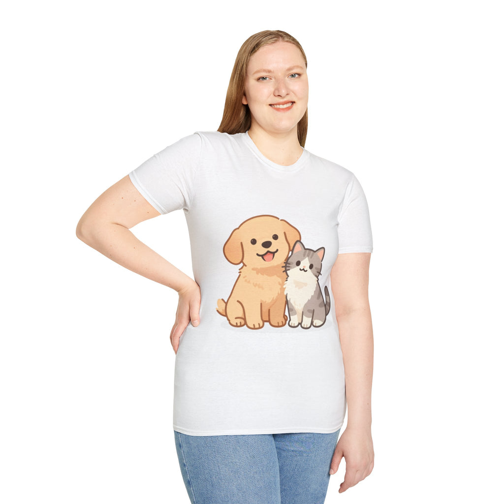 Cute Dog & Cat T-Shirt — Adorable Puppy and Kitty Graphic Tee
