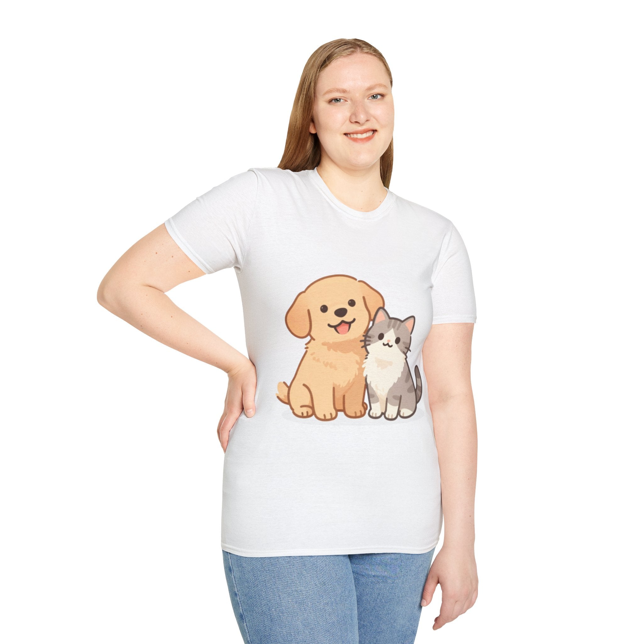 Cute Dog & Cat T-Shirt — Adorable Puppy and Kitty Graphic Tee