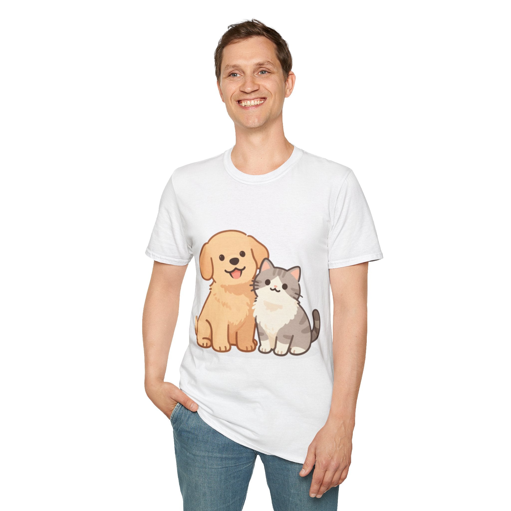 Cute Dog & Cat T-Shirt — Adorable Puppy and Kitty Graphic Tee